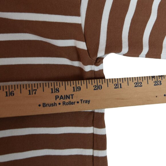 Uniqlo Brown and White Striped Long Sleeve Tee - Picture 5 of 7